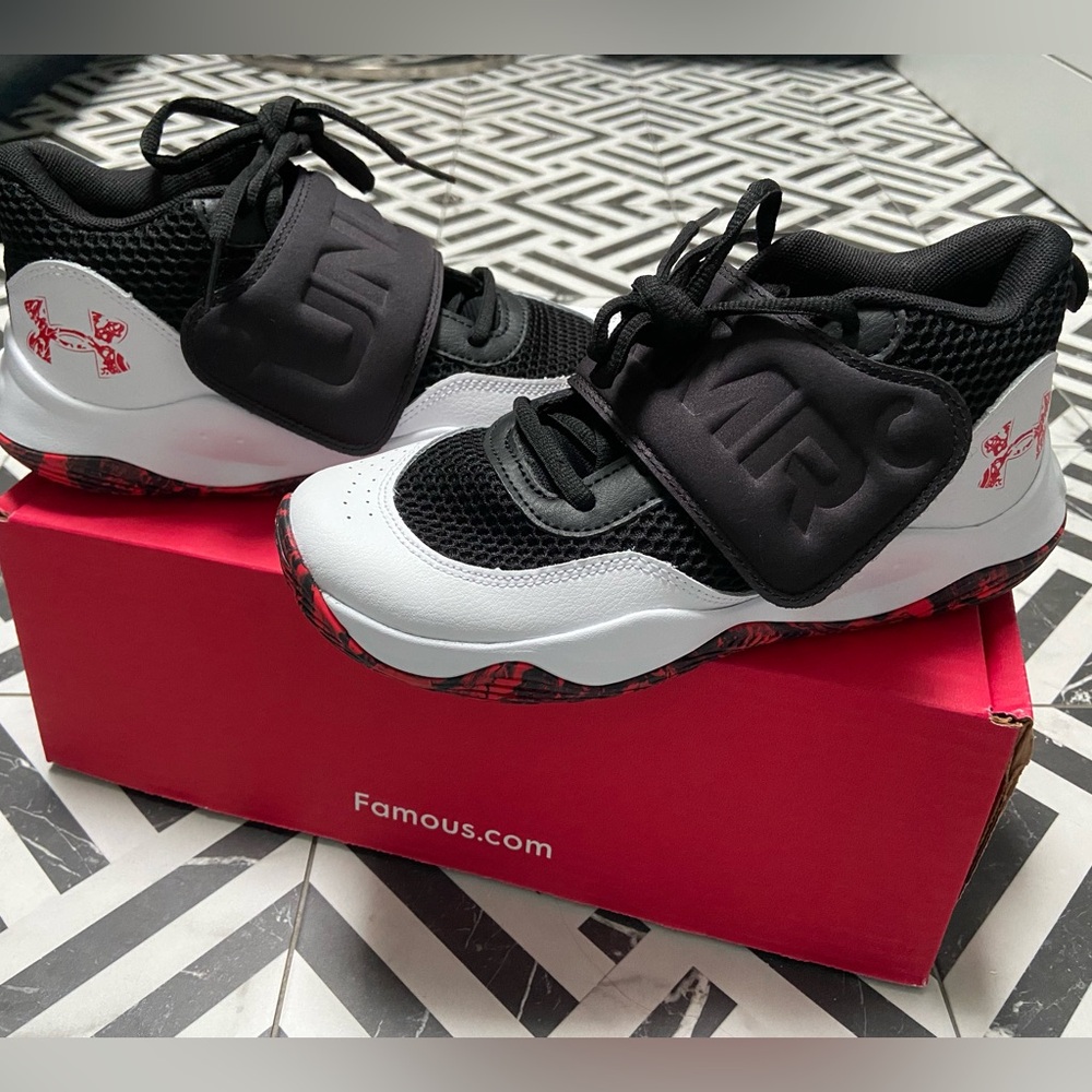 Kids Black and White Basketball Shoes